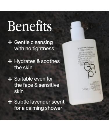 groundplan Body Wash 16.9 fl oz Mild Low pH Cleanser with Plant-Based Surfactants for All Skin Types, Gentle Moisturizing Formula, Face-Safe Vegan Body Cleanser - Buy Online on GoSupps.com