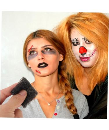 FRCOLOR 128 Pcs Makeup Sponge Set - Stipple Brushes & Halloween Tools for Scary Effects | Black Dense Sponge & Fake Scab Blood Sponges - Buy Online on GoSupps.com