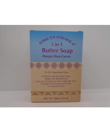 African Formula 3 in 1 Butter Soap: Mango Shea Cocoa Butter. 100% Vegetable Base