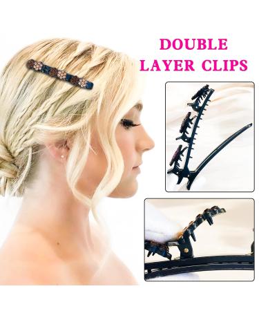 Yohica Satin Fabric Hair Bands and Clips Set with Rhinestones - 8pcs Multicolored - Buy Online on GoSupps.com