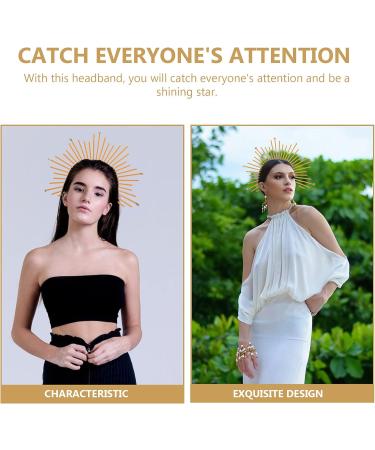 Minkissy Gold Spike Crown Halo Headband for Women - Halloween Costume Headpiece - Buy Online on GoSupps.com