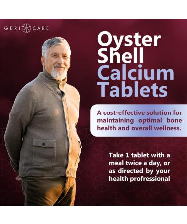 GeriCare Oyster Shell Calcium 500mg + Vitamin D Bone Health Nutritional Supplement Tablets 100 Count (Pack of 1) - Buy Online on GoSupps.com