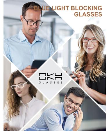 Okh Blue Light Blocking Glasses for Men & Women - Anti-Glare Gaming & Computer Eyewear Round & Rectangle Styles - Reduce Eye Strain & Headaches - Buy Online on GoSupps.com