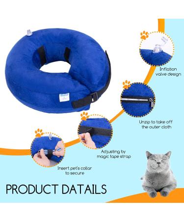 Nobleza Inflatable Dog Recovery Collar for Small Dogs and Cats - Blue, Adjustable 6-10inch (15-25.5cm) - Buy Online on GoSupps.com