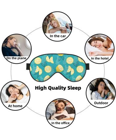Shop Lemon Blue Print Sleep Eye Mask - Soft Blindfold with Elastic Strap for Travel & Night Sleeping - Perfect Eyeshade for Comfort - Buy Online on GoSupps.com