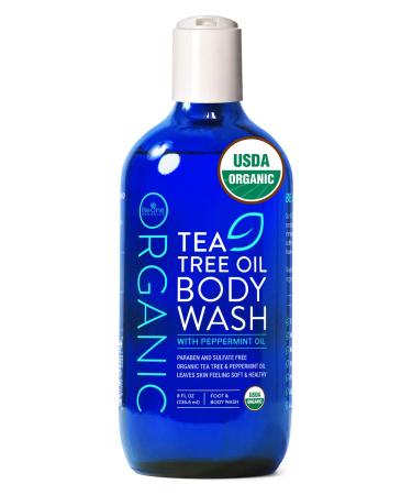 USDA Organic Tea Tree Body Wash by Be-One Organics - Vegan - Paraben & Sulfate Free - Sensitive Skin - Tea Tree Oil - Acne - Eczema - All Natural - For Men & Women - MADE IN USA