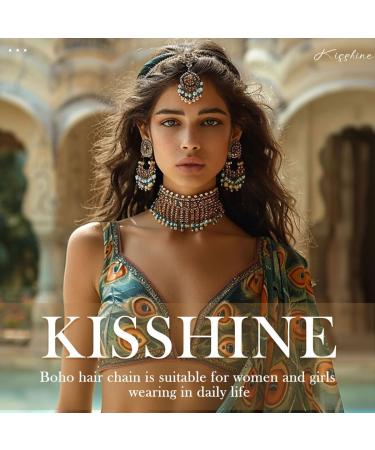 Kisshine Boho Head Chain Silver Coins Headband Bridal Tassel Headpiece Hairband Festival Hair Accessories for Women and Girls - Buy Online on GoSupps.com