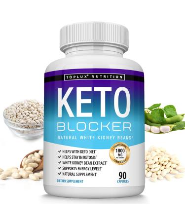 Keto Blocker Pills White Kidney Bean Extract - 1800 mg Natural Ketosis, Support Keto Diet, for Men Women, 90 Capsules, Toplux Supplement One