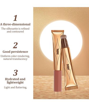 FEXPDL Liquid Contour Wand Cream Contour Liquid Cream Highlighter Liquid Face Concealer Contouring Cushion Applicator Long Lasting Smooth Lightweight Beauty Wand Makeup Brown - Buy Online on GoSupps.com