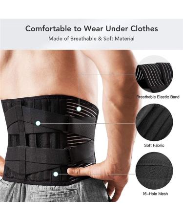 Lower Back Support Belt for Men & Women | Lordosis Pain Relief & Posture Correction | Adjustable Breathable Waist Support for Herniated Disc Sciatica & Scoliosis - Black - Buy Online on GoSupps.com
