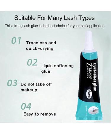 Buy Black Eyelash Glue - Long Lasting Waterproof Lash Adhesive for Extensions - Fast Drying Super Strong Hold Easy to Use - Buy Online on GoSupps.com