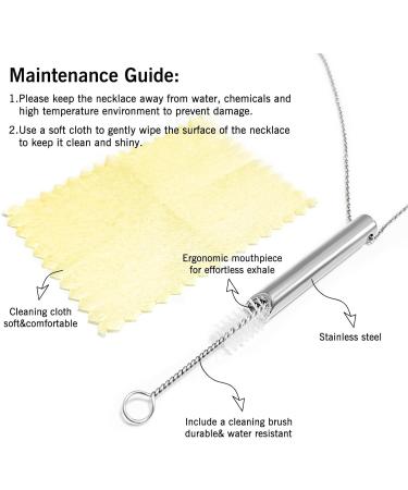 Stainless Steel Breathing Pendant Stress Relief Necklace for Women and Men - Natural Healing Necklace for Meditation, Anxiety Relief, Relaxation, and Exercise (Silver) - Buy Online on GoSupps.com