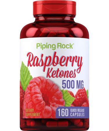 Piping Rock Raspberry Ketones 500mg | 160 Capsules | Non-GMO & Gluten Free Supplement