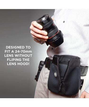 Spider Holster SpiderPro Medium Camera Lens Pouch - One-Handed Zipper Access, Rain Hood, Velcro Tether - 24-70mm Lens, Black - Buy Online on GoSupps.com