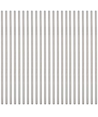 Sunwinc Reusable Metal Straws 100 Pieces 8.5" Stainless Steel Straws All Straight Straws for 20oz 30oz Tumbler Yeti Cup Drinking Straws in Bulk for Wholesale(100pcs All Straight Silver-8.5")