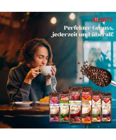 Hearts Cappuccino Mix 6 x 1kg Sample Pack (Viennese Mix Irish Cream Amaretto Caramel White and with a Fine Cocoa Note) - Family Pack - Buy Online on GoSupps.com