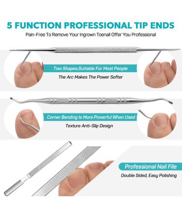 RONAVO Ingrown Toenail Treatment Set - Heavy Duty Nail Clippers for Thick Nails - Professional Toe Nail Clippers for Men & Elderly - Large Toenail Scissors for Ingrown Nails - Black - Buy Online on GoSupps.com