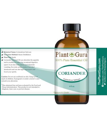 Coriander Essential Oil 4 oz - 100% Pure Therapeutic Grade Undiluted - Shop Internationally - Buy Online on GoSupps.com