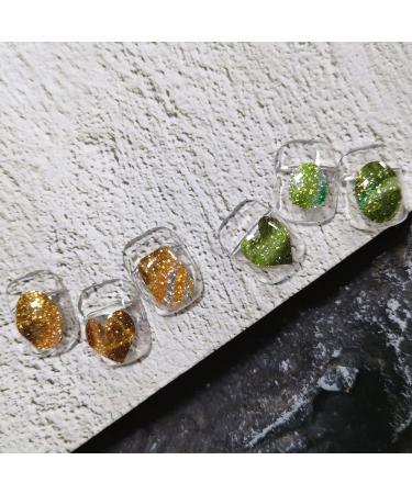 Nail Decoration 3D Adhesive Decals Amber Green Nail Sticker Aurora Ice Cube Glitter(02) Style02 - Buy Online on GoSupps.com