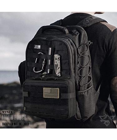 WYNEX Tactical Molle Admin Pouch of Laser Cut Design Utility Pouches Molle Attachment Military Medical EMT Organizer with Map Pocket EDC EMT Pack IFAK Tool Holder Universal U.S.A Patch Included Black - Buy Online on GoSupps.com