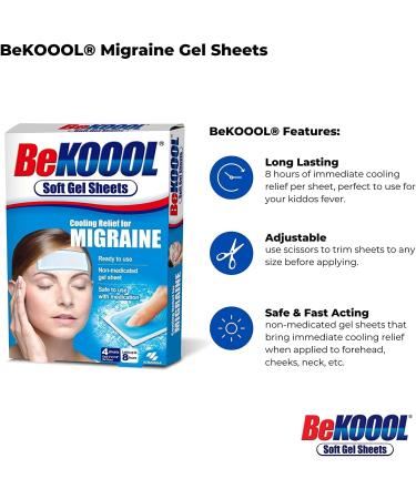 Be Koool Migraine Relief Soft Gel Sheets 48 ct - Fast Cooling Therapy - Buy Online on GoSupps.com