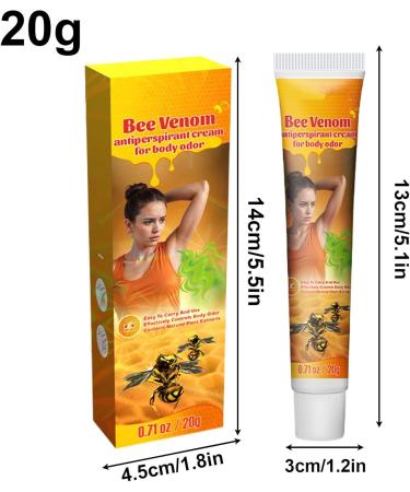 Underarm Odor Removal Cream 20g bee venom body odor cream Nonirritating gentle fragrance cream Bee armpit odor eliminator Armpit refreshing antiperspirant for removing - Buy Online on GoSupps.com