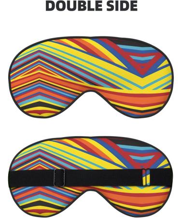 Colorful Stripes Unisex Sleep Eye Mask | Soft Comfort Eye Shade for Travel Yoga & Shift Work - Buy Online on GoSupps.com