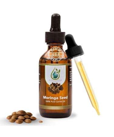 Moringa Oil 100% Pure Cold Pressed Unrefined Virgin | Face Skin Hair & Massage Oil Jade Bloom (2oz) Moringa 4 Fl Oz (Pack of 1)