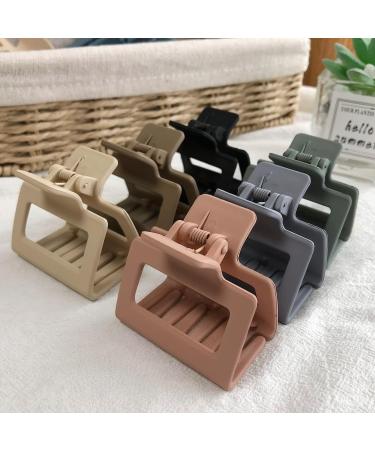 Venhay Small Rectangle Hair Claw Clips - 2 Inch No Slip Medium Clip 6 Pack for Thin Shoulder Hair - Multi-Colored Neutral Little Clip for Women and Girls - Buy Online on GoSupps.com