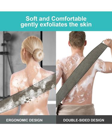 35.4 Inch Loofah Back Scrubber for Men and Women - Exfoliating Bath Shower Scrubber for Deep Skin Cleansing with Hair Shampoo Brush and Wall Hook - Buy Online on GoSupps.com