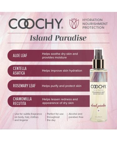 Coochy Fragrance Mist Body Spray - Organic Boost of Scent for Skin & Hair - Infused w/Acai Berries & Mangosteen - Island Paradise 4floz/118ml - Buy Online on GoSupps.com