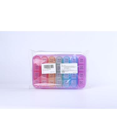 Pill Box 4 Times a Day 7 Days Pill Organiser Box with 28 Compartments Weekly Pill Case for Morning Noon Evening and Bed Time (Purple) - Buy Online on GoSupps.com