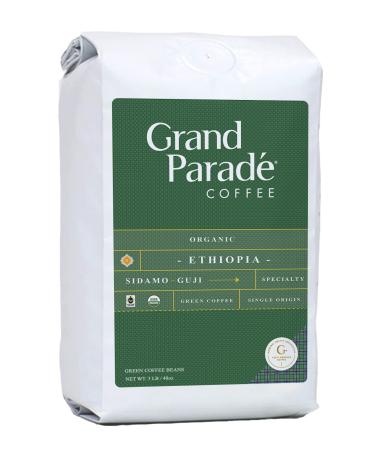 Grand Parade Coffee, 3 Lbs Unroasted Green Coffee Beans - Organic Ethiopian Sidamo Guji - Grade 1 Single Origin - Specialty Arabica (Washed) - Fresh Crop Blueberry, Blackberry, Chocolate, Cherry 3 Pound (Pack of 1)