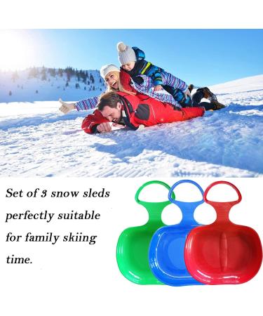 Femont Ski Scooter Snow Sled Board for Outdoor Sports - Cold-Resistant Snowboard Sleigh Kick-Scooter with Strength Handle - Winter Toys for Snow Grass Sand Sliding - 3 PCS - Buy Online on GoSupps.com