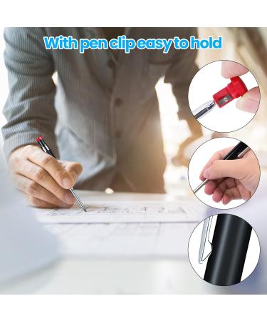 Yzzaoo Deep Hole Marker Pencil Set - 2 Carpenter Pencils with 18 Marker Mines for Wood Metal & Concrete (Black + Blue) - Ideal Borehole Markers - Buy Online on GoSupps.com