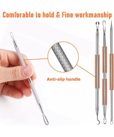 Ybaoo 18PCS Blackhead Remover Tools Kit - Professional Stainless Acne Extractor Set with Metal Case for Blemish Comedone Removal - 2022 Latest - Buy Online on GoSupps.com