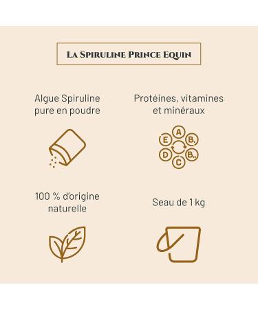 Prince Equin - SPIRULINE - Horse nutritional supplement - Bucket 1 kg - Rich in proteins vitamins minerals - Energy - Vitality - Horse muscle mass - French brand - Buy Online on GoSupps.com
