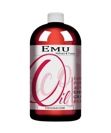 Emu Oil 32 oz 100% Pure Natural 6 Times Refined - Therapeutic Grade A for Hair Skin Body