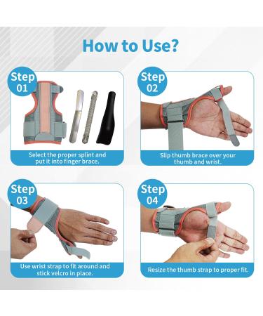 FENGLE Adjustable Black Thumb Splint for Arthritis & Tendonitis - Pain Relief Brace for Men & Women Right/Left Hand Pink - Buy Online on GoSupps.com