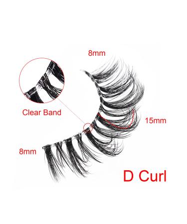 KSYOO Clear Band Dramatic Mink Lashes - 8-15mm D Curl 3D Multi-Layered Fluffy & Reusable 5 Pairs of Semi-Dramatic Strip Lashes - Buy Online on GoSupps.com