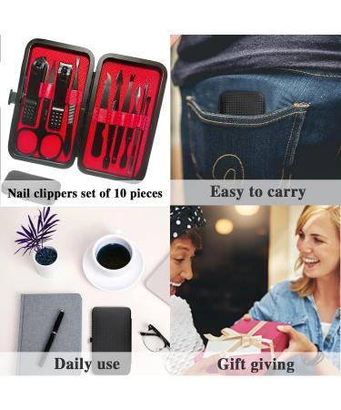 10 in 1 Manicure Set Men Travel Manicure Set Mens Accessories Stainless Steel Nail Clippers Set Pedicure Set Personal Care Kit Nail Grooming Kit Gift for Men Husband Friend Parents Women - Buy Online on GoSupps.com