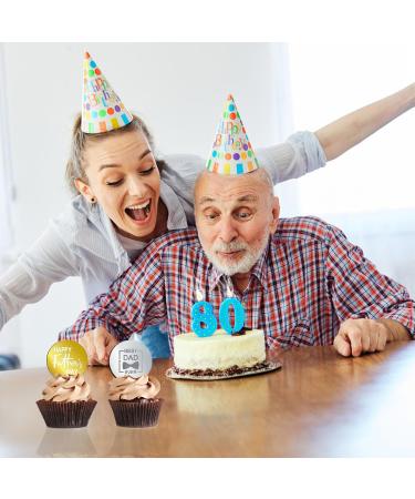 Happy Father's Day Cupcake Toppers | Engraved Mirror Cake Decorations - Buy Online on GoSupps.com