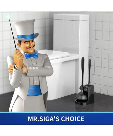 MR.SIGA Toilet Plunger & Bowl Brush Combo - Bathroom Cleaning Set, Black - 2 Sets - Buy Online on GoSupps.com