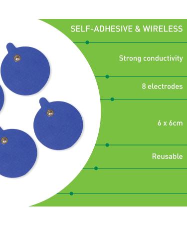 Med-Fit RC360 TENS Electrodes - 60mm Round Stud Replacement Electrode Pads Fit All Medfit Painless TENS Models Pack of 8 TENS Pads in Total - Buy Online on GoSupps.com