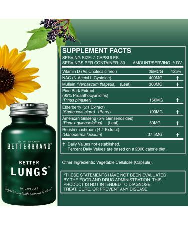 Betterbrand Better Lungs Health Pack - BetterLungs & BetterLungs Detox Tea Bundle - Daily Resporatory Health Supplement - 15X Herbal Tea Bags + 60 Capsules - Buy Online on GoSupps.com