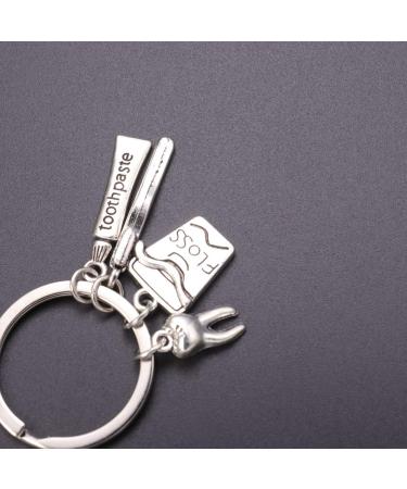 Happyyami Toothbrush Toothpaste Keychain - Metal Pendant Key Chain for Kids, Adults - Birthday Gift - Buy Online on GoSupps.com