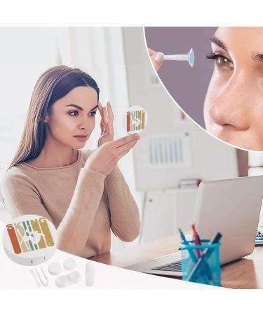 Retro Skiing Round Case for Contact Lens Kit Storage Box with Mirror Portable Cute Lens Holder - Buy Online on GoSupps.com
