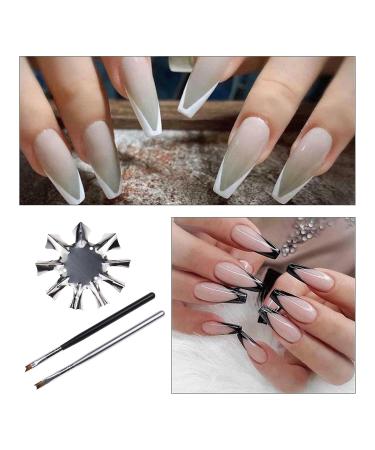 Emagtech 6x Stainless Steel French Nail Cutter & Brush Set - Perfect for DIY Acrylic Nail Art - Buy Online on GoSupps.com