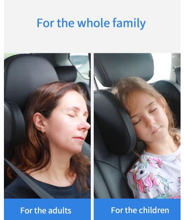 Joflva Black Headrest for Children | Leather Neck Support Pillows with Telescopic Rod & Clips | Travel Sleeping Pillow for Kids - Buy Online on GoSupps.com