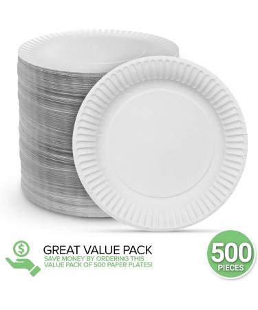 Stock Your Home 6-Inch White Paper Dessert Plates - 500 Count - Buy Online on GoSupps.com